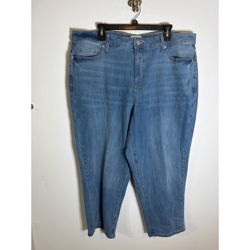 Sonoma Goods For Life Womens 18W Mid Rise Slim Ankle Jeans Blue Stretch